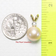 Load image into Gallery viewer, Pink Pearl Pendant – 14k Yellow Gold with Diamond Bail