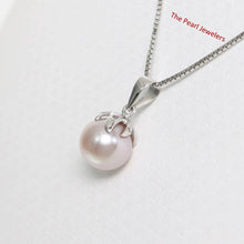 Load image into Gallery viewer, Pink Pearl Pendant – 14k White Gold Claw Bail with Diamonds