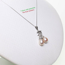 Load image into Gallery viewer, Pink Pearl Dolphin Pendant – 14k White Gold with Diamond