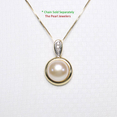 Pink Pearl Enhancer – 14k Yellow Gold + Diamonds