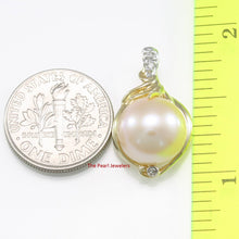 Load image into Gallery viewer, 2000102 AAA Pink Cultured Pearl Diamonds 14k Pendant Necklace