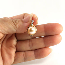 Load image into Gallery viewer, 2000102 AAA Pink Cultured Pearl Diamonds 14k Pendant Necklace