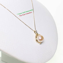 Load image into Gallery viewer, 2000102 AAA Pink Cultured Pearl Diamonds 14k Pendant Necklace