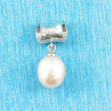 Load image into Gallery viewer, Pink Pearl Pendant – 14k White Gold Tunnel Bail + Diamonds