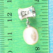 Load image into Gallery viewer, Pink Pearl Pendant – 14k White Gold Tunnel Bail + Diamonds