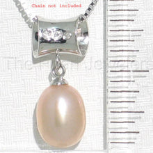 Load image into Gallery viewer, Pink Pearl Pendant – 14k White Gold Tunnel Bail + Diamonds