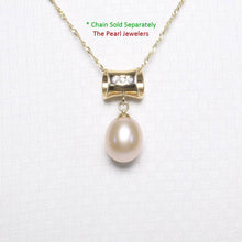 Load image into Gallery viewer, Pink Pearl Pendant – 14k Yellow Gold Tunnel Bail + Diamonds