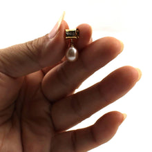 Load image into Gallery viewer, Pink Pearl Pendant – 14k Yellow Gold Tunnel Bail + Diamonds