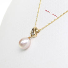 Load image into Gallery viewer, Pink Pearl Pendant – 14k Yellow Gold X Bail + Diamonds