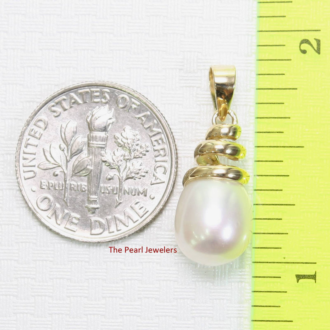 Pink Pearl Pendant – 14k Yellow Gold Cone Bail