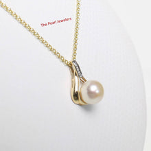 Load image into Gallery viewer, Pink Pearl Racquet Pendant – 14k Yellow Gold with Diamonds