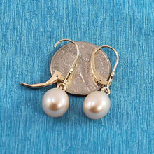 Load image into Gallery viewer, Teardrop Freshwater Pearl Leverback Earrings – 14k Yellow Gold