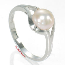 Load image into Gallery viewer, Solid Sterling Silver .925 Pink Peach Cultured Pearl Solitaire Ring