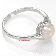 Load image into Gallery viewer, Solid Sterling Silver .925 Pink Peach Cultured Pearl Solitaire Ring