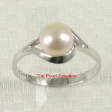 Load image into Gallery viewer, Solid Sterling Silver .925 Pink Peach Cultured Pearl Solitaire Ring