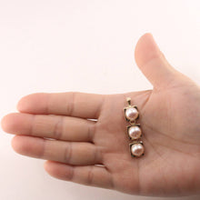 Load image into Gallery viewer, Pink Pearl Pendant – 14k Yellow Gold Triple Drop