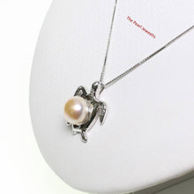 Load image into Gallery viewer, Pink Pearl Turtle Pendant – 14k White Gold (Hawaiian Honu)