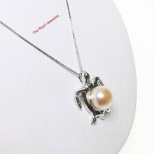 Load image into Gallery viewer, Pink Pearl Turtle Pendant – 14k White Gold (Hawaiian Honu)