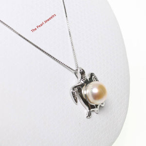 Pink Pearl Turtle Pendant – 14k White Gold (Hawaiian Honu)