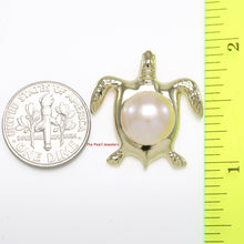 Load image into Gallery viewer, Pink Pearl Turtle Pendant – 14k Yellow Gold (Hawaiian Honu)