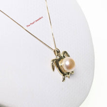 Load image into Gallery viewer, Pink Pearl Turtle Pendant – 14k Yellow Gold (Hawaiian Honu)