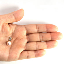 Load image into Gallery viewer, Pink Raindrop Pearl Pendant – 14k Yellow Gold + Diamond Bail