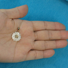 Load image into Gallery viewer, 14K Yellow Gold Carved Plumeria Mother of Pearl Pendant