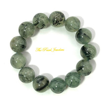 Load image into Gallery viewer, 14mm Prehnite Gemstone Stretch Bracelet