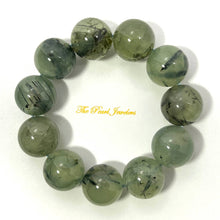 Load image into Gallery viewer, 17–18mm Prehnite Gemstone Stretch Bracelet