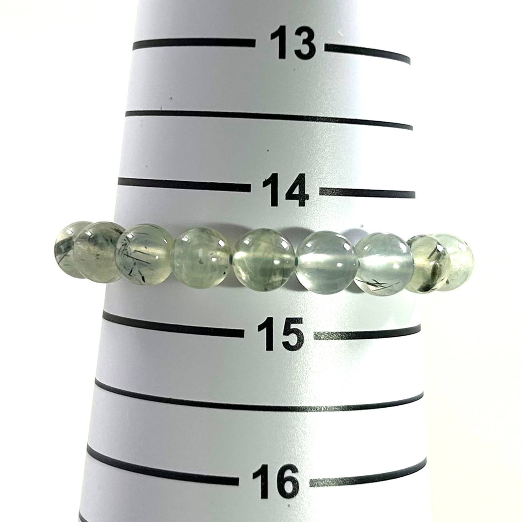 9mm Prehnite Crystal Gemstone Stretch Bracelet