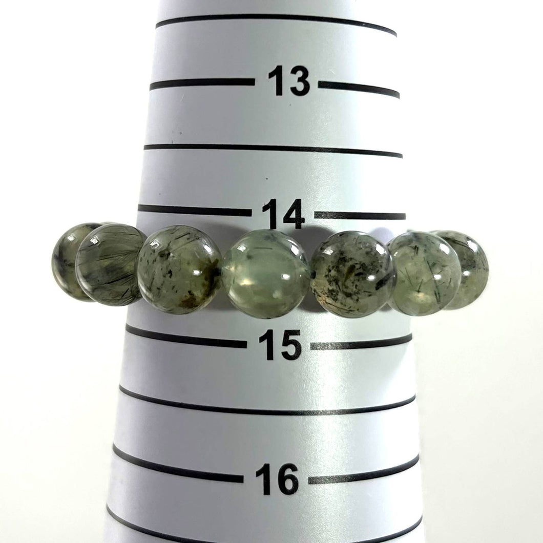 13mm Prehnite Crystal Gemstone Stretch Bracelet