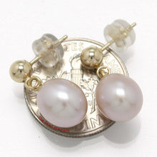 Load image into Gallery viewer, Premium Pink Pearl Dangle Earrings – 14k Yellow Gold