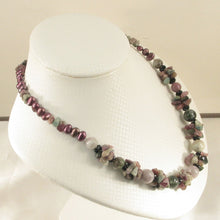 Load image into Gallery viewer, A Unique Design Purple Baroque Pearl &amp; Tourmaline Necklace 925 Silver Clasp TPJ