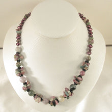 Load image into Gallery viewer, A Unique Design Purple Baroque Pearl &amp; Tourmaline Necklace 925 Silver Clasp TPJ