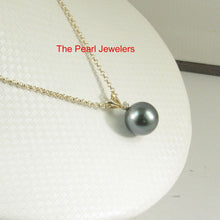 Load image into Gallery viewer, 14k Yellow Gold Rabbit-Ear Bale &amp; Diamond Tahitian Pearl Pendant