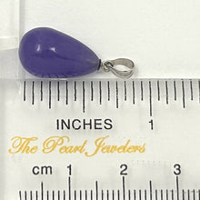 Load image into Gallery viewer, Real 14k White Gold Hand Carved Raindrop Lavender Jade Pendant