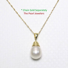 Load image into Gallery viewer, Raindrop Pearl Bell Pendant – 14k Yellow Gold