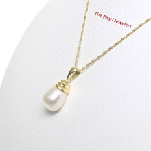 Load image into Gallery viewer, Raindrop Pearl Bell Pendant – 14k Yellow Gold
