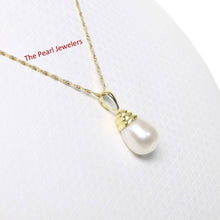 Load image into Gallery viewer, Raindrop Pearl Bell Pendant – 14k Yellow Gold