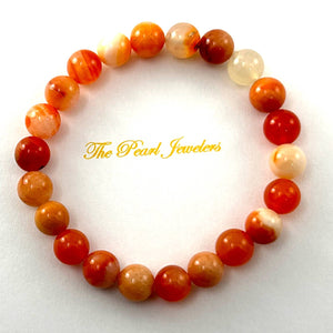8mm Red Agate Beads Endless Bracelet