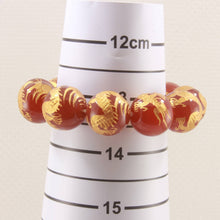 Load image into Gallery viewer, 16mm Red Agate Engraving Dragon Beads Bracelet