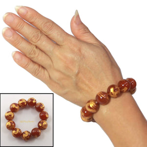 16mm Red Agate Engraving Dragon Beads Bracelet