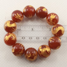 Load image into Gallery viewer, 18mm Red Agate Engraving Dragon Beads Bracelet