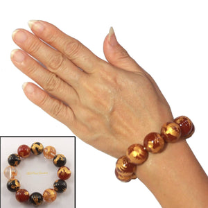 18mm Red Agate Engraving Dragon Beads Bracelet