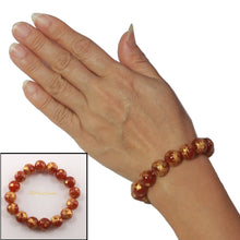 Load image into Gallery viewer, 12mm Red Agate Engraving Golden Dragon Beads Bracelet