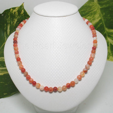 Red Multi-Color Agate Bead Necklace – 6mm