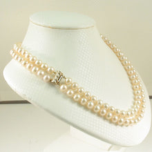 Load image into Gallery viewer, Double Strand Peach Cultured Pearl Necklace with 14K Yellow Gold Clasp