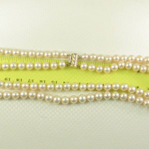 Double Strand Peach Cultured Pearl Necklace with 14K Yellow Gold Clasp