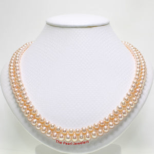 Romantic Pink Double Strand Cultured Pearl Necklace with 14K Yellow Gold Clasp