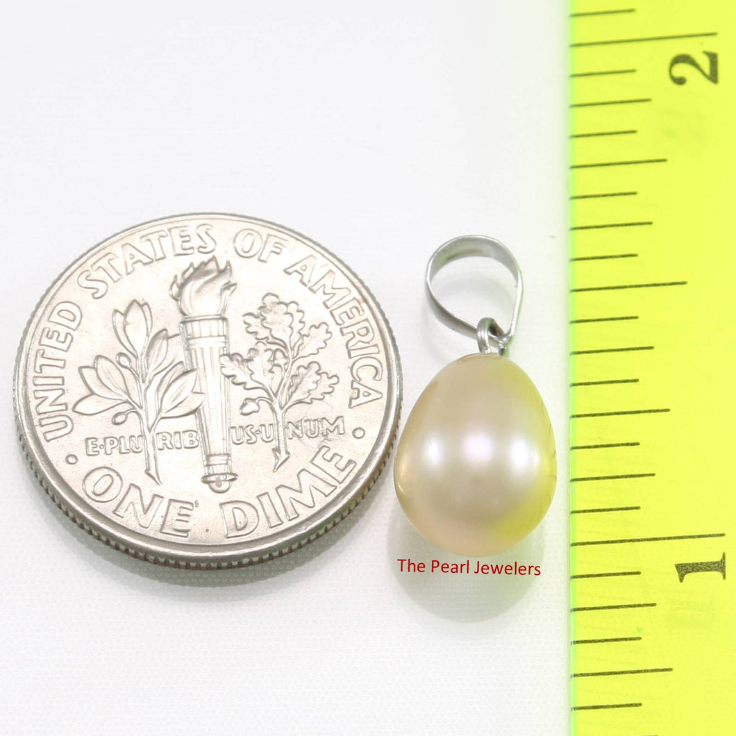 AAA Romantic Pink Pearl Pendant – 14k White Gold + Chain Options